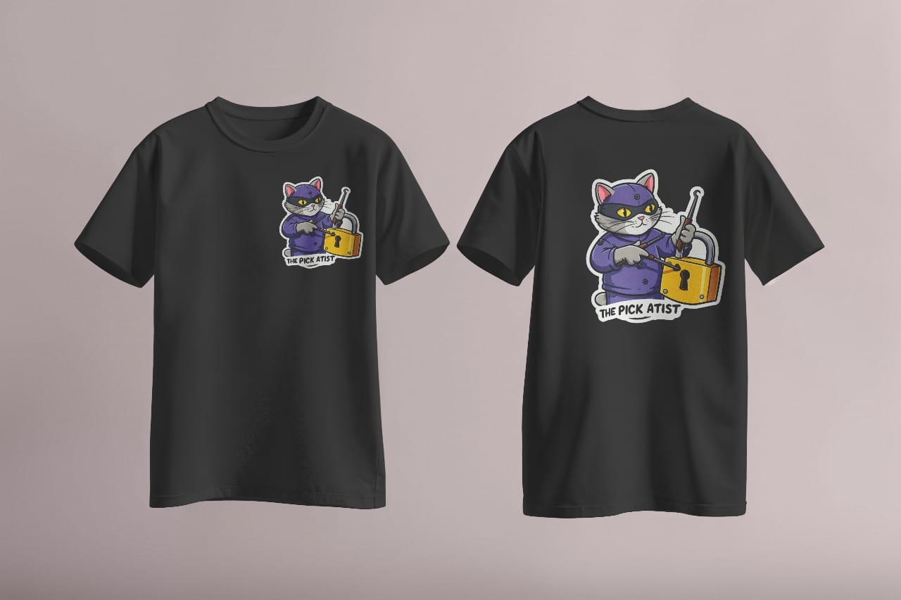 T-shirt Gato Hacker TR - Negro